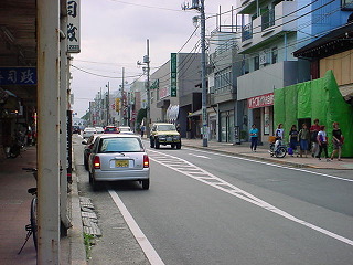 県道石岡停車場線の道路の風景